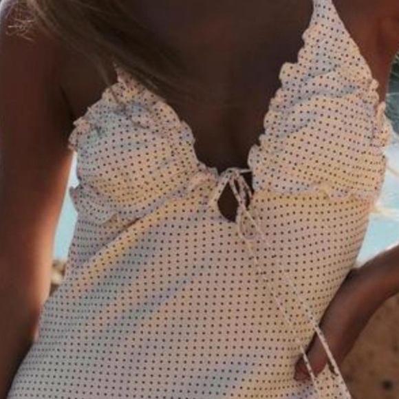 ZARA - SATIN EFFECT midi maxi slip DRESS tie front polka dot - Picture 3 of 10